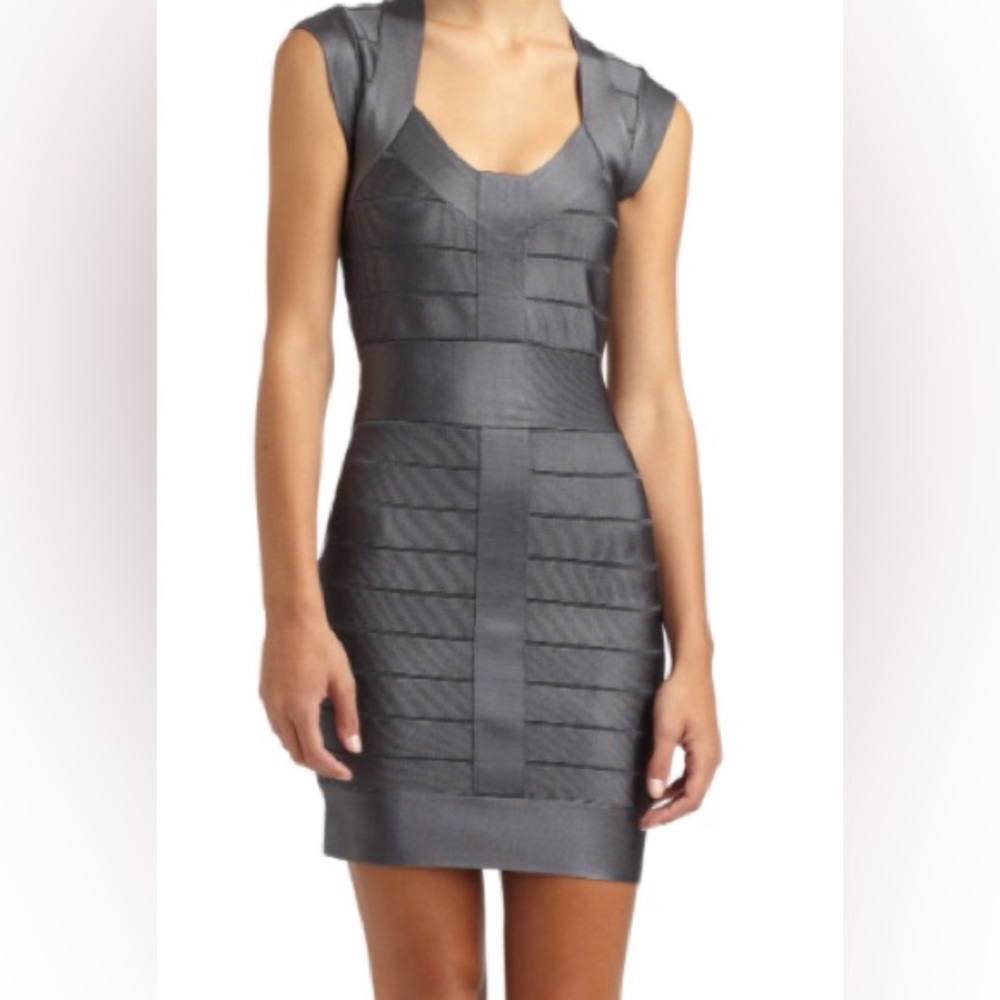 French connection dark grey bandage dress size 2
